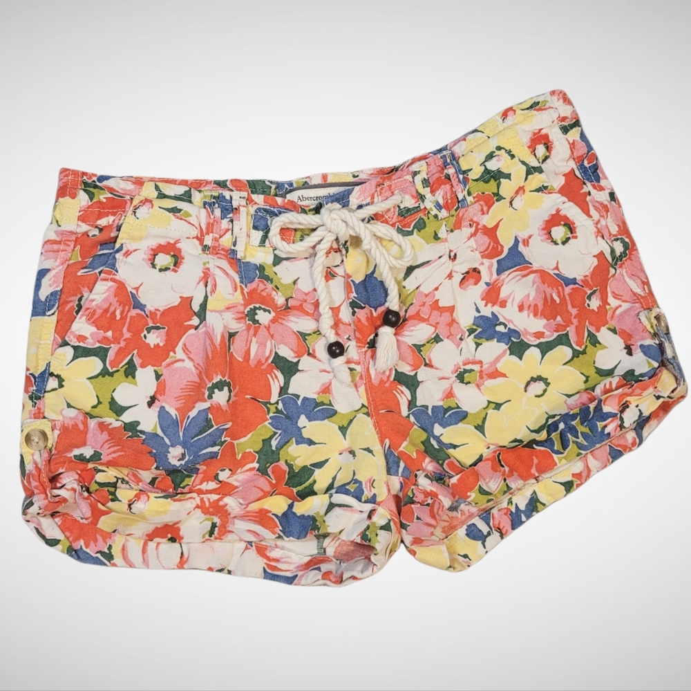 Abercrombie linen blend shorts floral 0